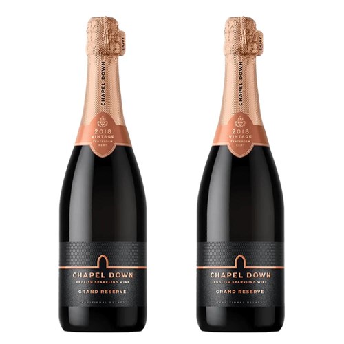 Chapel Down Grand Reserve Brut English Sparkling 75cl Duo Gift Set